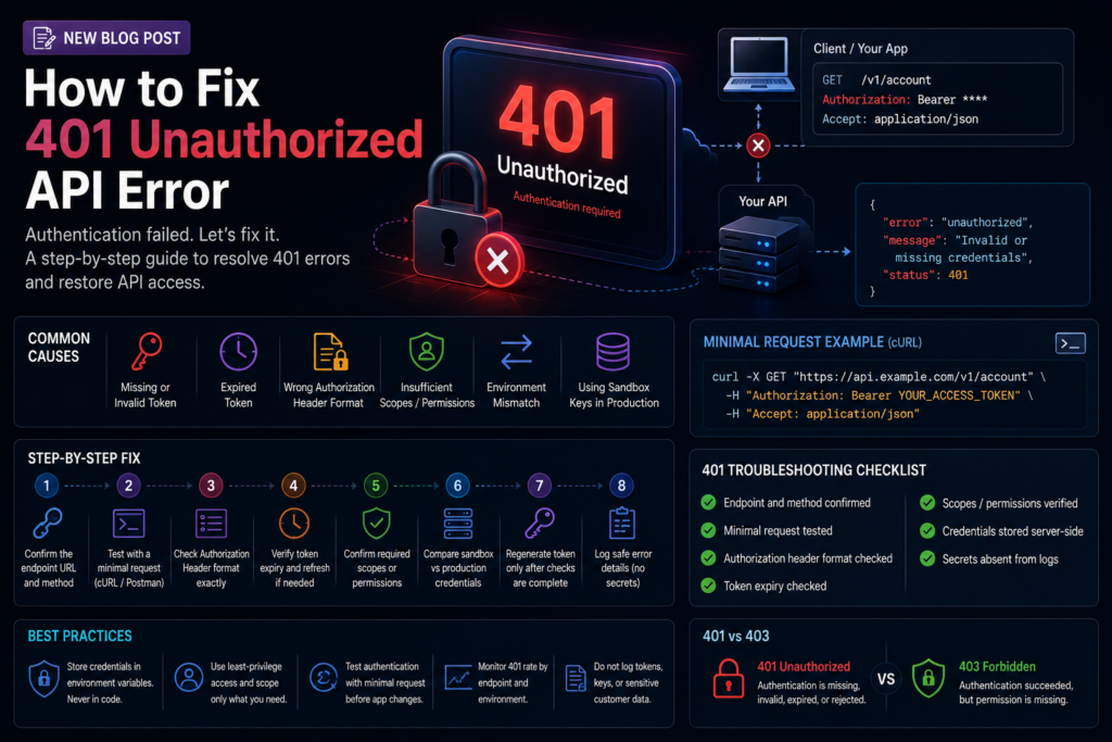 How to Fix 401 Unauthorized API Error