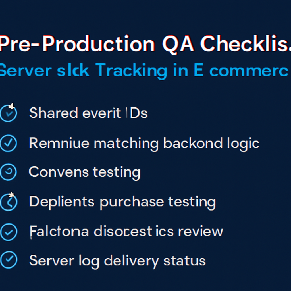 Pre-production QA checklist visual for server-side tracking in e-commerce